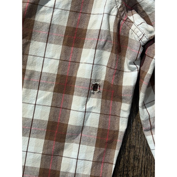 Koman Cargo Shorts Mens 32 White Brown‎ Plaid Utility Pockets Casual Flat Front - Picture 16 of 16